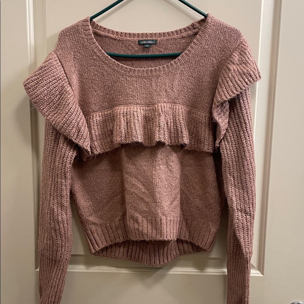 Urban Outfitters Mauve Ruffle Sweater
